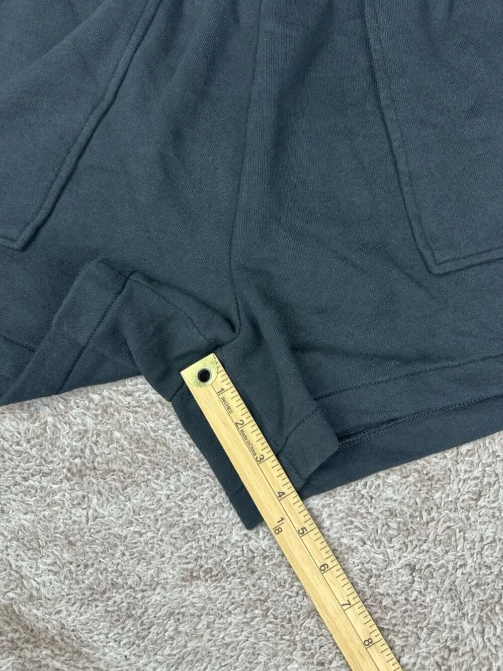 NWOT Aerie Black High Waisted Fleece Lounge Shorts Pockets Size Large L